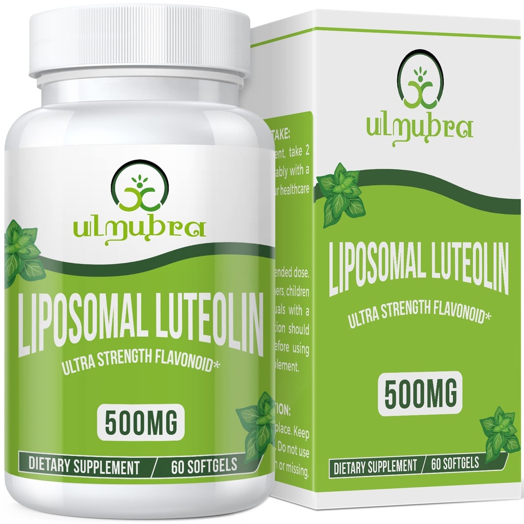 Liposomal Luteolin 500MG, Maksimal Absorption, Potent Flavonoid, 60 Softels, Luteolin Supplement, Non- GMO, Gluten Free