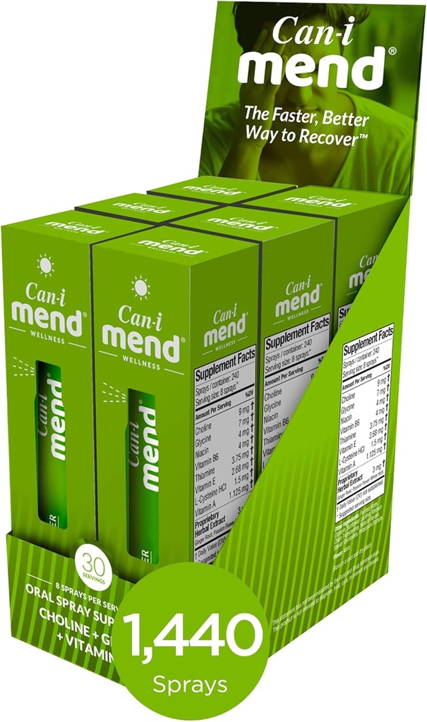 Can- i Mend Lever Support Oral Vitamin Spray Støtte Kroppens naturlige oprydning Process opretholde god sundhed og velvære - 6 Pack med 180 Servering