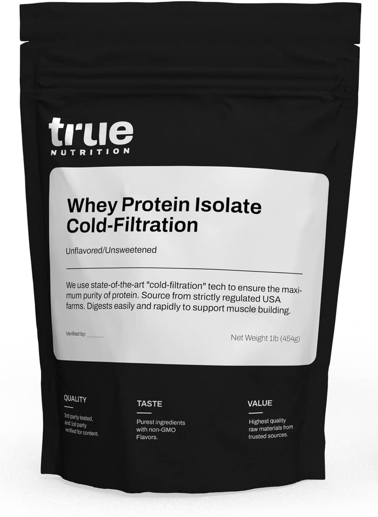 Sand Nutrition - Unflavored Whey Protein Isolate Cold- Filtration -100% Whey Protein Powder - 27g Protein per serving - Blandinger nemt og smagfuldt - Tredjeparts testet - Unflavored / Usødet - 1lb