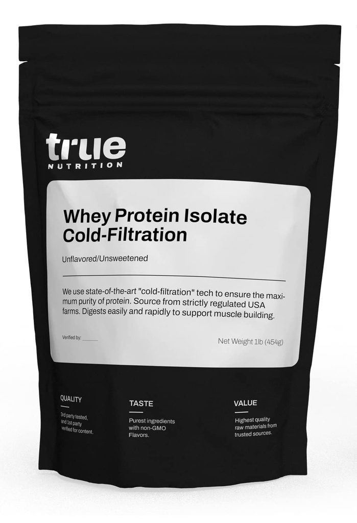 Sand Nutrition - Unflavored Whey Protein Isolate Cold- Filtration -100% Whey Protein Powder - 27g Protein per serving - Blandinger nemt og smagfuldt - Tredjeparts testet - Unflavored / Usødet - 1lb