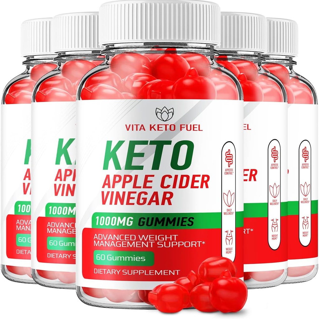 (5 Pack) Vita Keto Fuel ACV Gummies - Advanced Formel Vita Fuel Keto + ACV Gummies Apple Cider Vincious Vita Keto Fuel ACV Kosttilskud Anmeldelser Mænd Kvinder (300 Gummies)