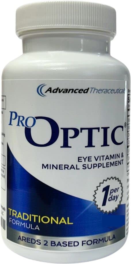 Pro- Optic Traditional Formel Eye Supplement - AREDS 2 Based Vision Support til voksne 50 + - 30 Kapsler, 1 - Måned Supply - Lutein 10mg, Zeaxanthin 2mg