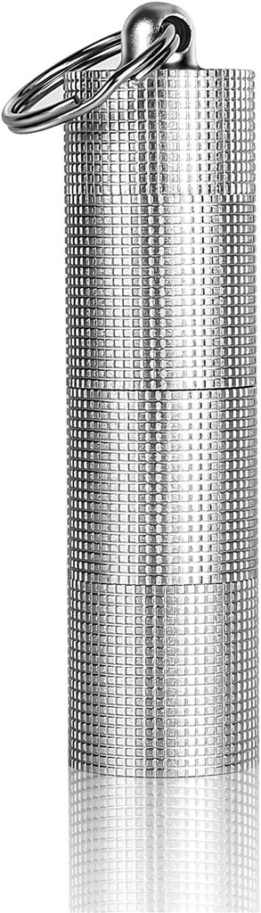 PPFISH Portable Daily Pill Case, 3 Compartments Anti- Skid Aluminium Alloy Vandtæt Pill Box Dispenser, Lille Pocket Pill Container, Keychain Pill Fob, Rejsepille Holder for Mænd Kvinder