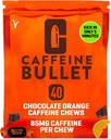 Koffein Bullet Energy Chews - Chokolade Orange. 40 * 85mg - Hurtigere Kick Than Pills, Gels og Gum. Sport Science for løb, Cykling, Gaming & A Pre Workout Endurance Boost.