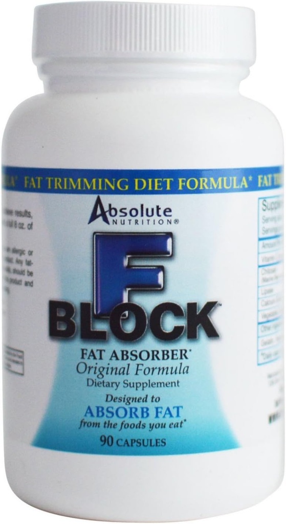 Absolut ernæring FBlock Xtra Fat Absorber, Diet Formel, 90 Kapsler