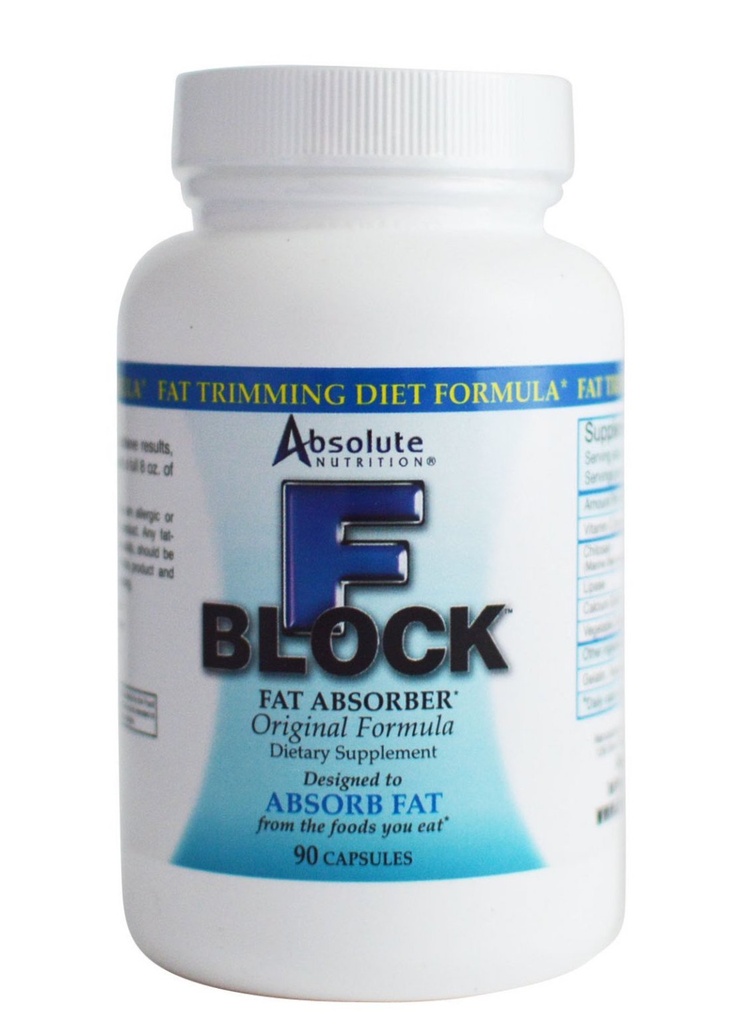 Absolut ernæring FBlock Xtra Fat Absorber, Diet Formel, 90 Kapsler