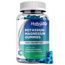 Kalium Magnesium Gummier, Høj Absorption Kalium Citrat 99mg Magnesium Citrat 180mg, Chewable Gummy Kosttilskud til ben kramper og muskel, 60 Tæl