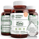Naturlige Nutra Zink Lozenges med C-vitamin, Lemon Flavor, Support Immunation, Nervesystemet & Bone Styrke, Forgudet med Bioflavonoider og Bee Propolis, Sublingual Zink Gluconate, 60 Vegetar