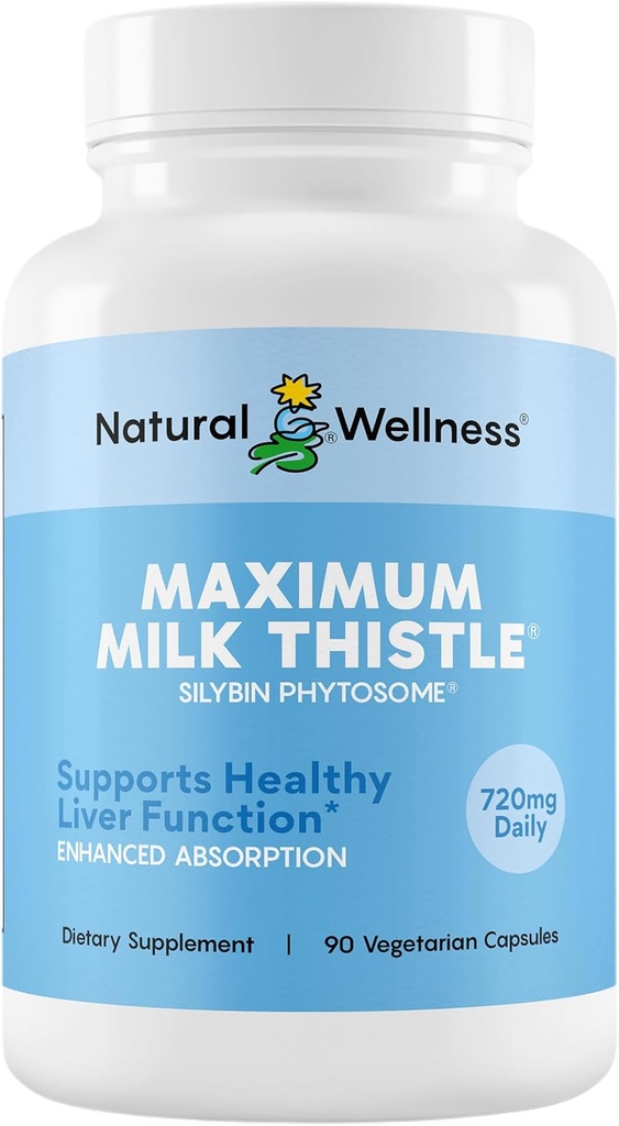 Maksimum mælk tidsel - Potent mælk tidsel supplement til lever rengøring, Detox & reparation - understøtter leversundhed, enzymer funktion & afgiftning - Vegan, non-GMO, 720mg dagligt, 90 kapsler