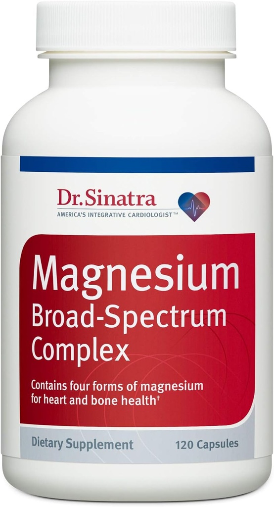 Dr. Sinatras Magnesium- Broad- Spectrum Complex med Magnesiumglycinat og Citrat for sunde blodtryksniveauer og blodgennemstrømning (400 mg)
