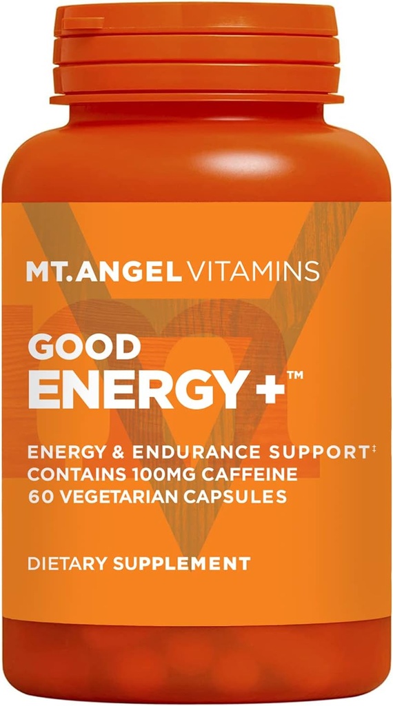 Mt. Angel Vitamin - Good Energy - Natural Energy Supplement for Better Mood Booster, Panax Ginseng, Rhodiola Rosea + flere urter og vitaminer (60 Caps)
