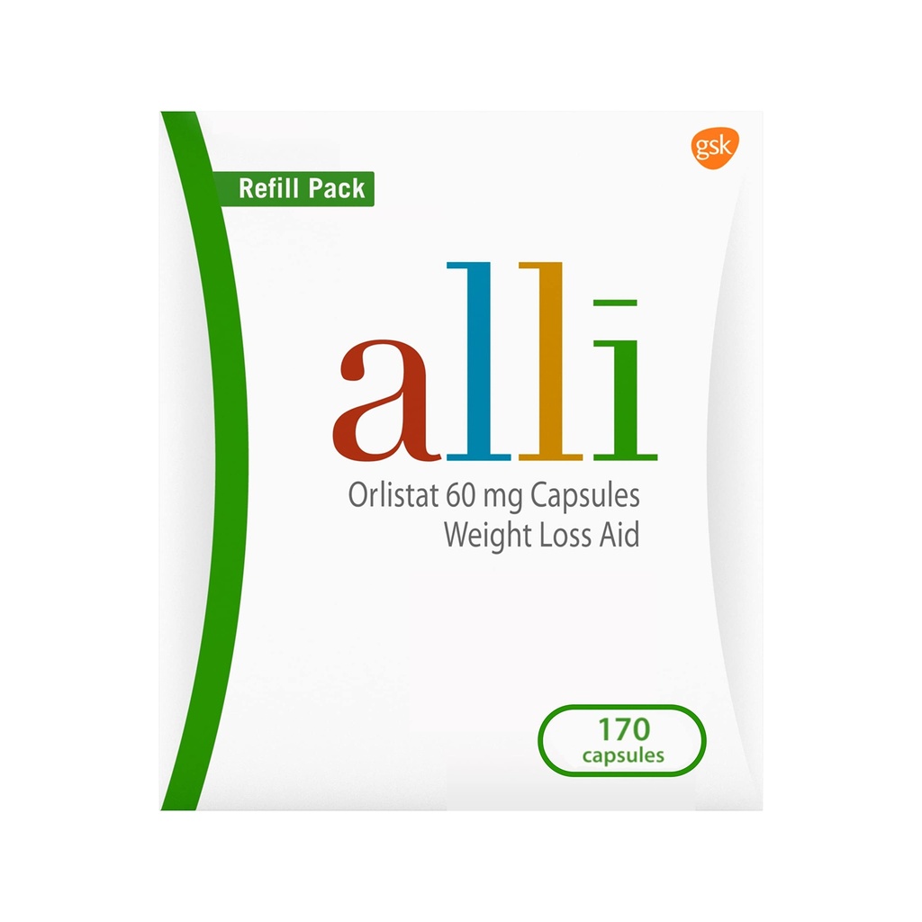 alli diæt vægttab piller, Orlistat 60mg kapsler, 170 Tælling