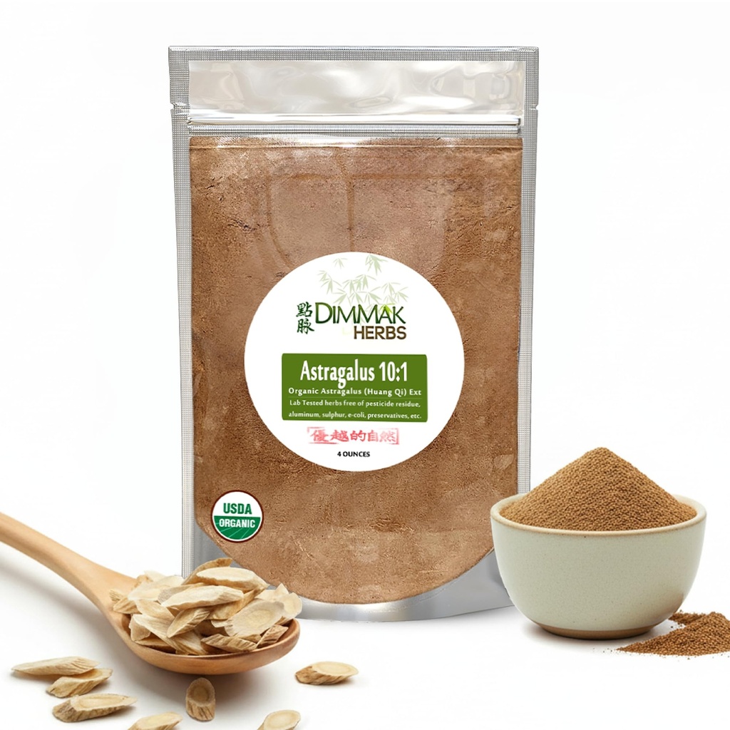 Organic Astragalus 10: 1 Extract Powder against 124; Huang Qi Koncentrat Granules against 124; Lab Testet, USDA Organic 4oz / 112g af Dimmak Herbs