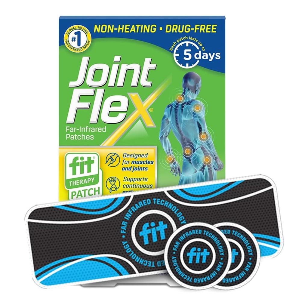 JointFlex FIT terapi Langt infrarød patch prøvepakning, understøtter kontinuerlig aktiv mobilitet for muskler og joints, op til 5 dage / patch, vand resistent, ikke-opvarmning, drug- fri - 3-ct, 1 Rektangulær / 2 runde