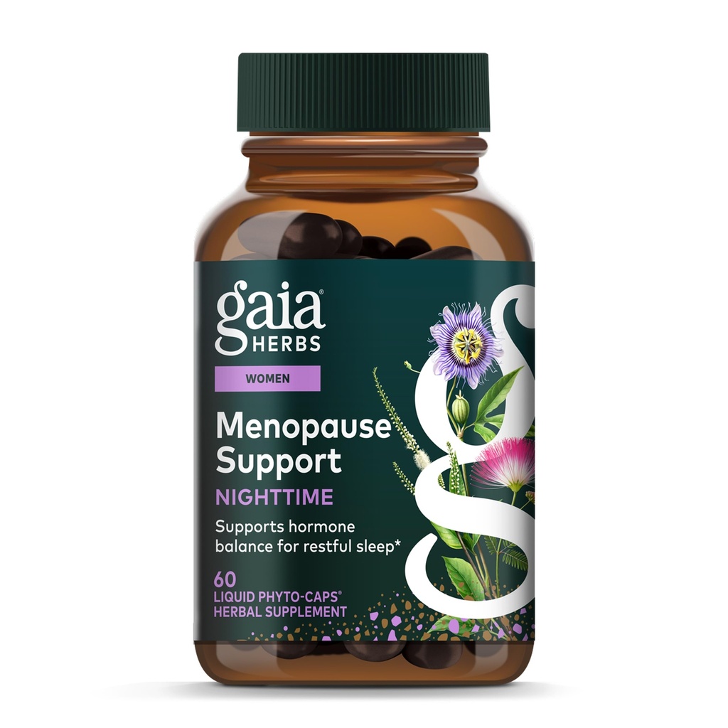 Gaia urter Nighttime Comfort - Menopause supplement til kvinder - med Black Cohosh, Mimosa, Passionflower & St. John 's Wort - 60 Vegansk flydende Phyto- Caps (30 Servere)
