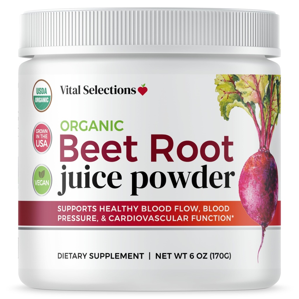 100% Økologisk Beet Root Juice Powder, Højeste renhed og potens, USA Grown, Superior Beet Tørring Teknologi, Maksimalt nitrogenoxid Boost til Cardio Support og Atletisk ydeevne