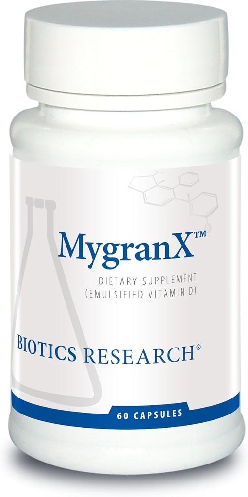 Bioteknik forskning MygranX Neurologisk support, Understøtter Mental Wellness & Calm Support, Muskelafslapning, Butterbur, Feverfew 60 Kapsler