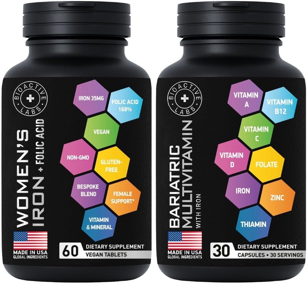 Bariatric Multivitamin og Vegansk Iron Post Gastric Bypass Vitamin Bundle