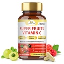 Økologisk Veda Superfrugt C-vitamin Capsule med Acerola Cherry & Amla Berry - Hele fødevarer Natural Vitamin C tillæg med Citrus Bioflavonoider til Immunitet, cellulose & hudsundhed - 120 Vegansk piller