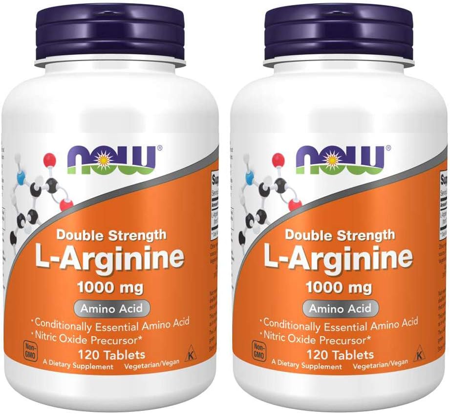 Nu fødevarer Arginin 1000mg, 120 faner (pakke med 2)
