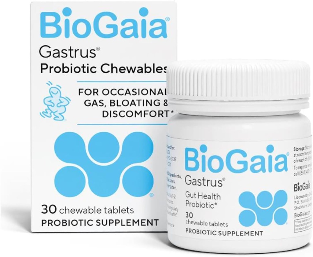 BioGaia Gastrus Gut Health Probiotic Measures 124; Eases Abdominal discomfort, Gas & Bloating Measures 124; fremmer regelmæssighed & a Sund Gut Measures 124; Bidrager til en Balanceret Microbiome Measures 124; Bakket af 30 års forskning