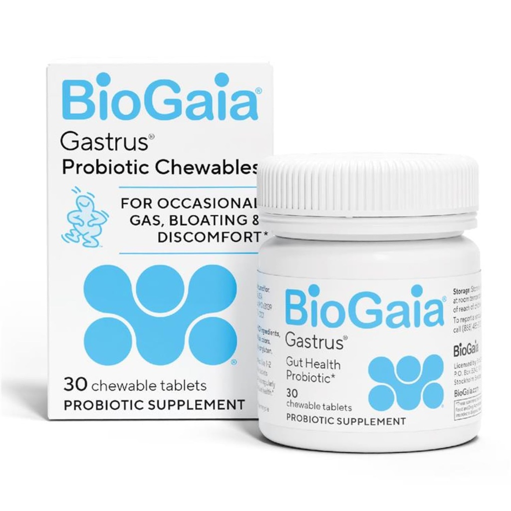 BioGaia Gastrus Gut Health Probiotic Measures 124; Eases Abdominal discomfort, Gas & Bloating Measures 124; fremmer regelmæssighed & a Sund Gut Measures 124; Bidrager til en Balanceret Microbiome Measures 124; Bakket af 30 års forskning