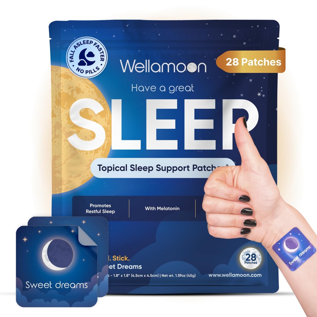 Wellamoon Original Sleep Patches for voksne ekstra styrke Note 124; Easy- to- Applicate Sleep Patch med Melatonin & Valerian Note 124; Slap af & Vågn op Refreshed