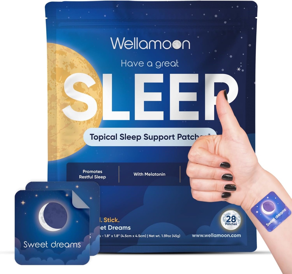 Wellamoon Original Sleep Patches for voksne ekstra styrke Note 124; Easy- to- Applicate Sleep Patch med Melatonin & Valerian Note 124; Slap af & Vågn op Refreshed