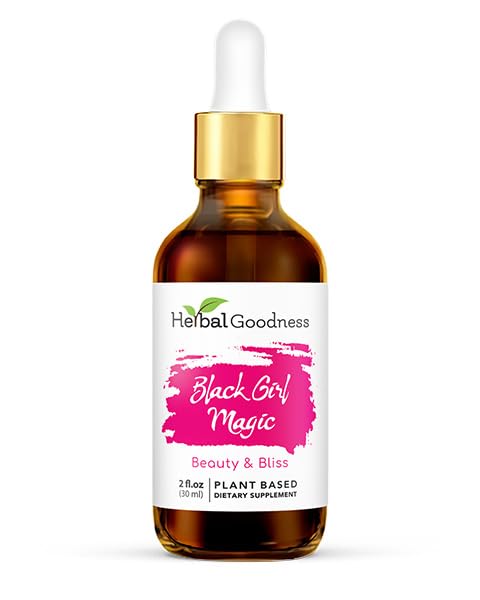 Urte Goodness Black Girl Magic - Skin Supplements for Women, Radiant Skin Beauty Support, Essential Skin Food, Ashwagandha Supplements - 1 flaske (2 fl oz)
