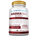 Godkendt videnskab Anemiaprin - Absorberet jern, C-vitamin - blid på maven - 180 kapsler - 3 måneders forsyning - ikke-GMO, Vegan
