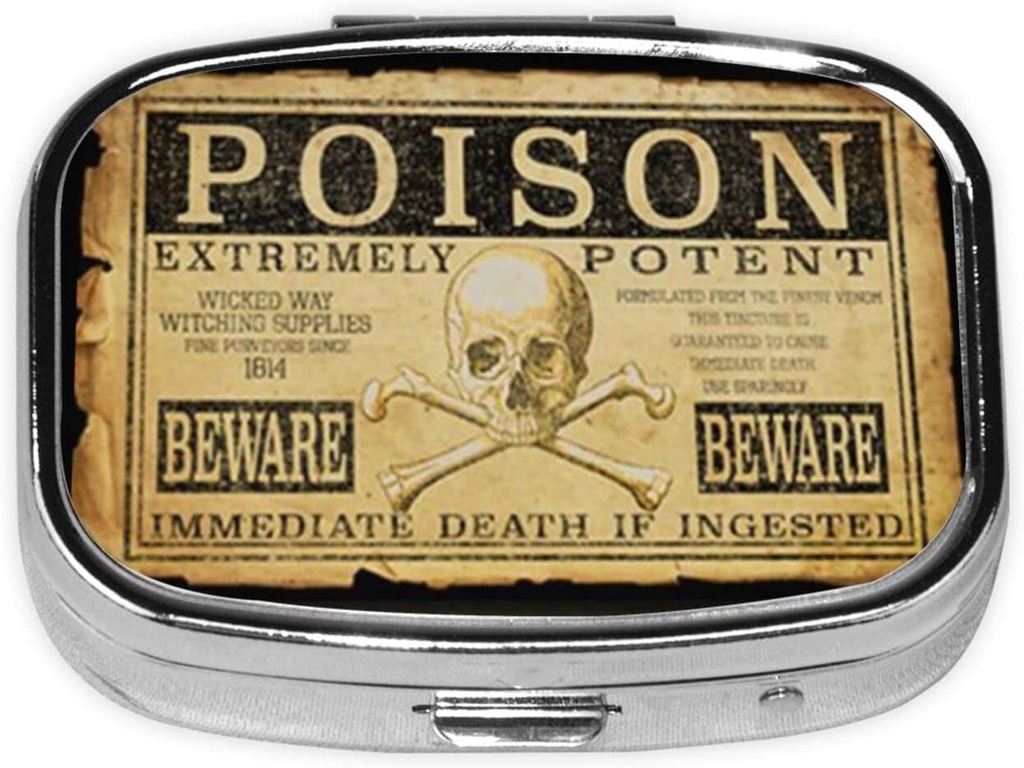 Metal 2 Segment Pill Organizer Travel Friendly Portable Compact Pill Box Cute Pill Case, for Pocket Wallets Daglige Portable Medicin Vitamin Tablet Opbevaring (Ekstremt Potent)