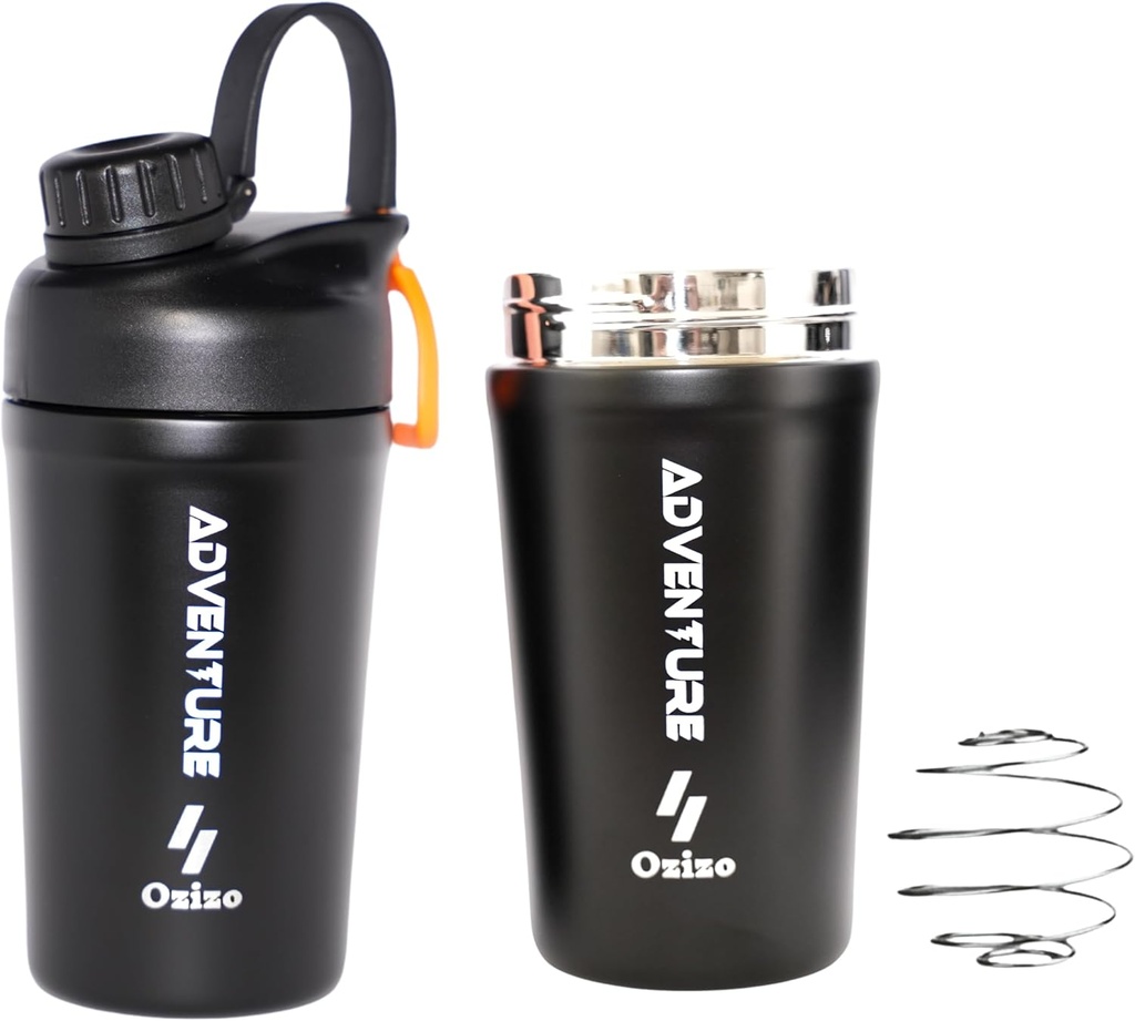 Ozizo Protein Mixing Cup til Protein Mixes - 20 Ounces rustfrit stål Protein Shaker Flaske, Isoleret, Læbe Bevis, Lugt resistent, Lille sød Gym mixer til mænd, kvinder, drenge, piger, Hot & Cold Dricks