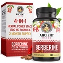 Ancient Bliss Berberine HCL 1200mg med Ceylon kanel, Bitter Melon, og Green Tea Extract - 120 kapsler