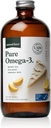 Natural Force Pure Omega 3 - Flydende fiskeolie - Lækker Lemon Cake Flavor - Mercury Free, Wild Catht, Lab Testet - 1,326 mg triglycerid EPA, DHA, & DPA - 16 Oz Glass Flaske