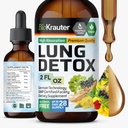 BIO KRAUTER Lung Detox Drops - Pure Vegan Lung Cleanse Flydende Form 2 Fl.Oz 28 dages forsyning - Blend Mullein, Elderberry, Stinging Nettle, Ginseng & Angelica Ekstrakter - Respiratorisk support