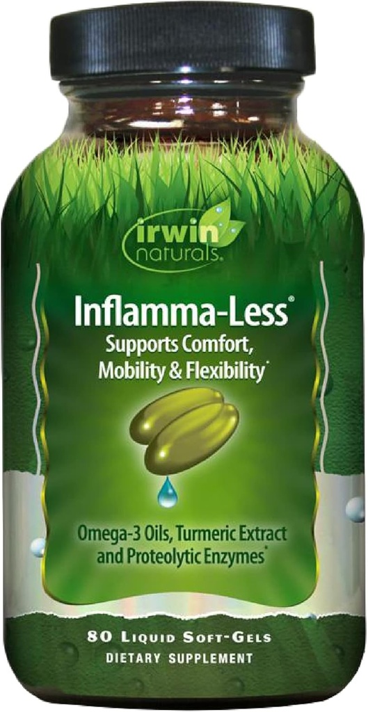 Irwin Naturals Inflamma- Mindre, fremmer Comfort, Mobilitet & Fleksibilitet, 80 flydende bløddele