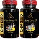 CHIA frø supplement - Chia frø ekstrakt piller, fordøjelsestilskud til Bodybuilding, Omega-3, høj fiber og protein kilde, essentielle fedtsyrer - 2 flasker 120 kapsler