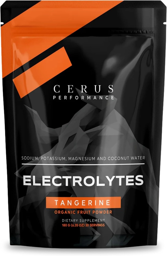 Cerus Performance Electrolyte Powder - Tangerine Flavor, 30 Servering, Zero Sugar, kokos vand pulver & Real Fruit, Endurance & Recovery