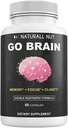 Go Brain Double Nootrop Formel, Brain Kosttilskud til hukommelse og fokus vitaminer, Ginkgo Biloba, Dmae supplement, Bacopa Monnieri supplement, Memory Vitamin Brain for kvinder og mænd