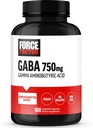 FORCE FACTOR GABA 750mg kapsler, GABA supplement til støtte rolig, afslapning, søvn, & fokus, Neurotransmitter Support, Vegan, Non- GMO, 100 GABA kapsler