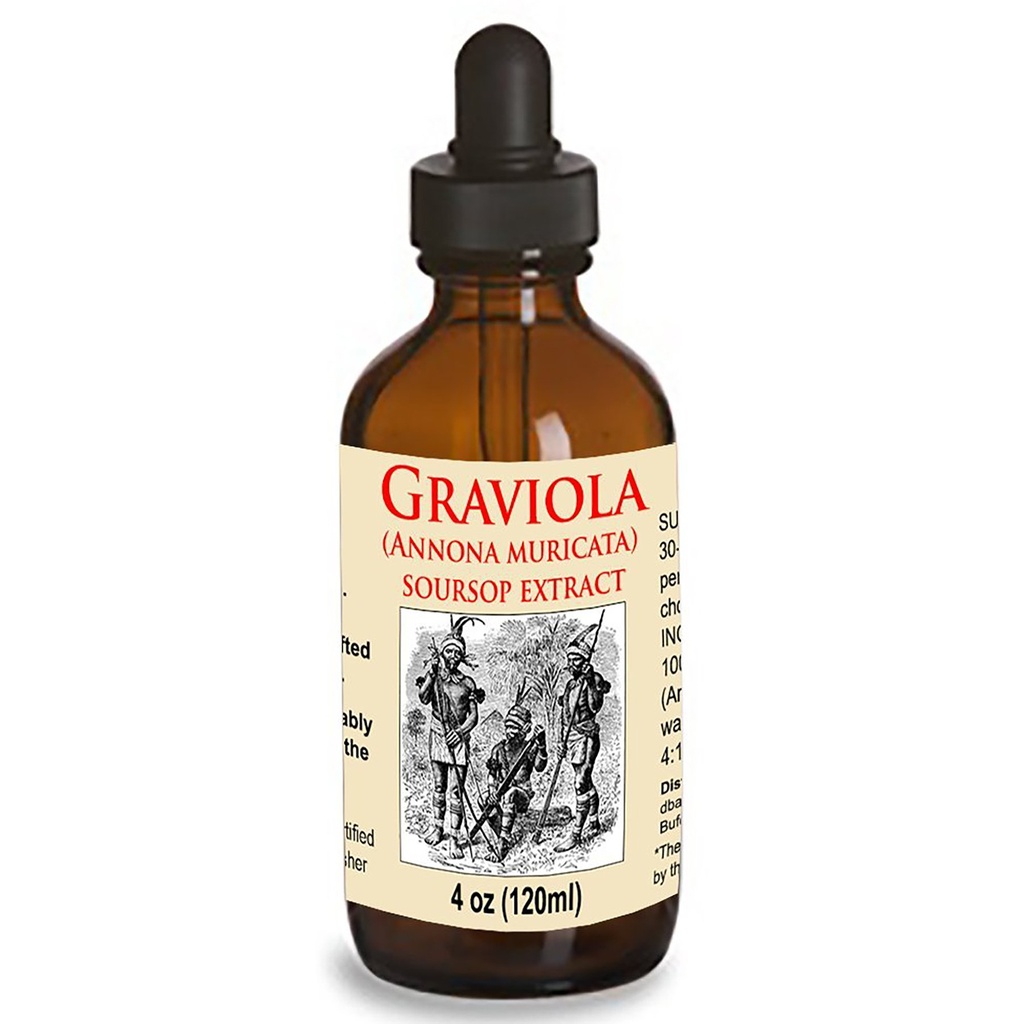 Organic Graviola Liquid Soursop Extract 4 oz Wildcrafted Tincture (Annona Muricata): Immunsystemet Booster (4oz)