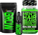 Beard Growth Kit w / Grow XXL Beard Oil / Serum til ansigtshår vækst for mænd + maksimal styrke 620,000mcg 14- in-1 BIOTIN Ansigtshår vækst vitaminer for mænd - Formuleret i Amerika