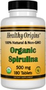 Healthy Origins Spirulina, 500 mg (Organic) - Organic Spirulina Tablet with Vitamin A & Vitamin B12 - Kosher Certified - Vegan, Non-GMO, and Gluten-Free Spirulina Pill - 180 Tablets