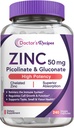 Doctor 's Opskrifter Zink 50mg, Meget Absorbable Zink Picolinate & Gluconate, Understøtter Natural Immunforsvar, DNA & Protein Formation, Cell Growth, Non- GMO, 240 Veggie Kapsler