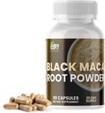 Black Maca Root Supplement - 90 Vegan Maca Root Kapsler til energistøtte, Mood Balance, Mental Focus, Memory Enhancement