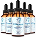 (5 Pack) Whispeara Drops - Officiel Whispeara til støtte sund hørelse, fokus og ydeevne, Alle naturlige whispeara hørelse støtte Formel, Premium Whispeara Gotas anmeldelse (150 Servere)