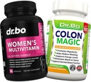 Womens Multivitamin Supplement - Colon Cleanse Detox Formula for Intestinal Digestive Cleansing - Women Energy Vitamin Supplements Magnesium Plus Zinc - Daily Constipation Relief Supplement Gut, Belly