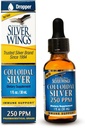 Natural Path Silver Wings Colloidal Silver Liquid - Enhanced Immune Support Supplement - 250ppm (1250mcg) - 1oz Dropper