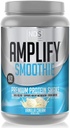 AMPLIFY NDS Nutrition Smoothie Premium Whey Protein Powder Shake with Added Green and Amino Acids - Build Lean Muscle, Gain Strength, Lasting Energy, og tabe fedt - Vanilla (30 Servere)